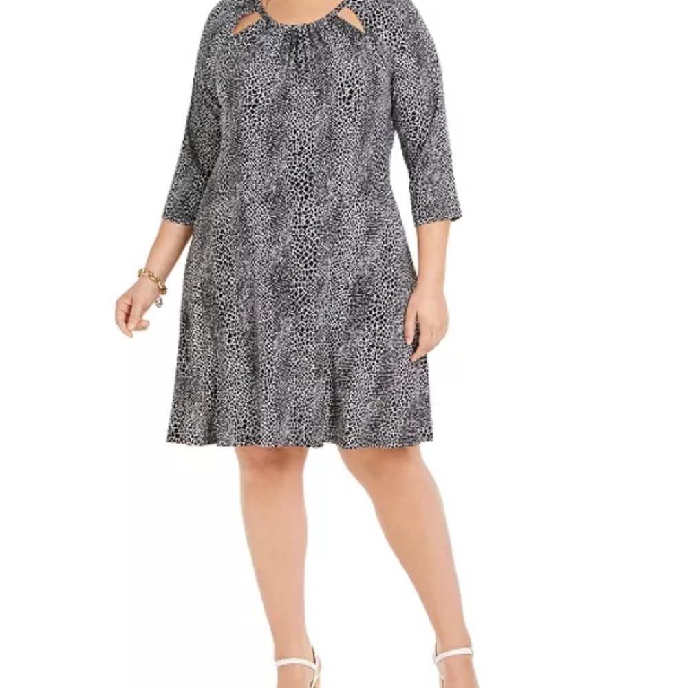 Michael Kors Black and White A-Line Dress